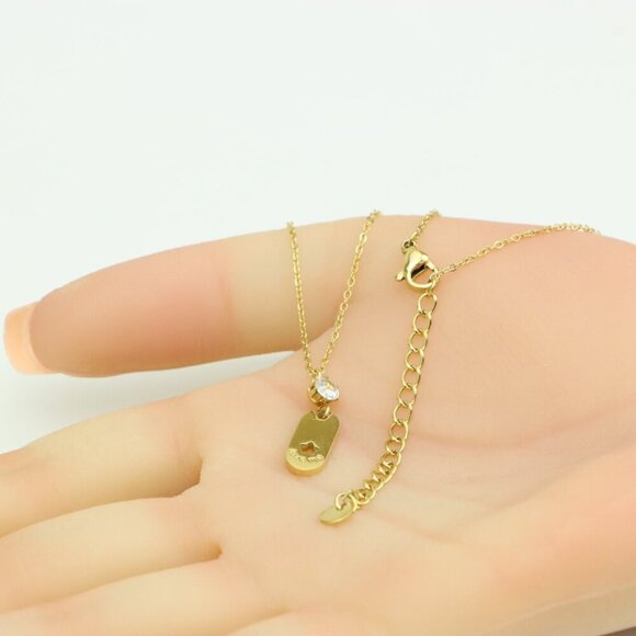 Gold Plated Star Pendant Necklace with Crystal Accent, XPNL0374 - Picture 4 of 14